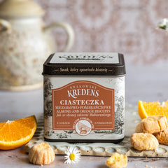 Ciasteczka Migdałowo - Pomarańczowe 90g - Puszka