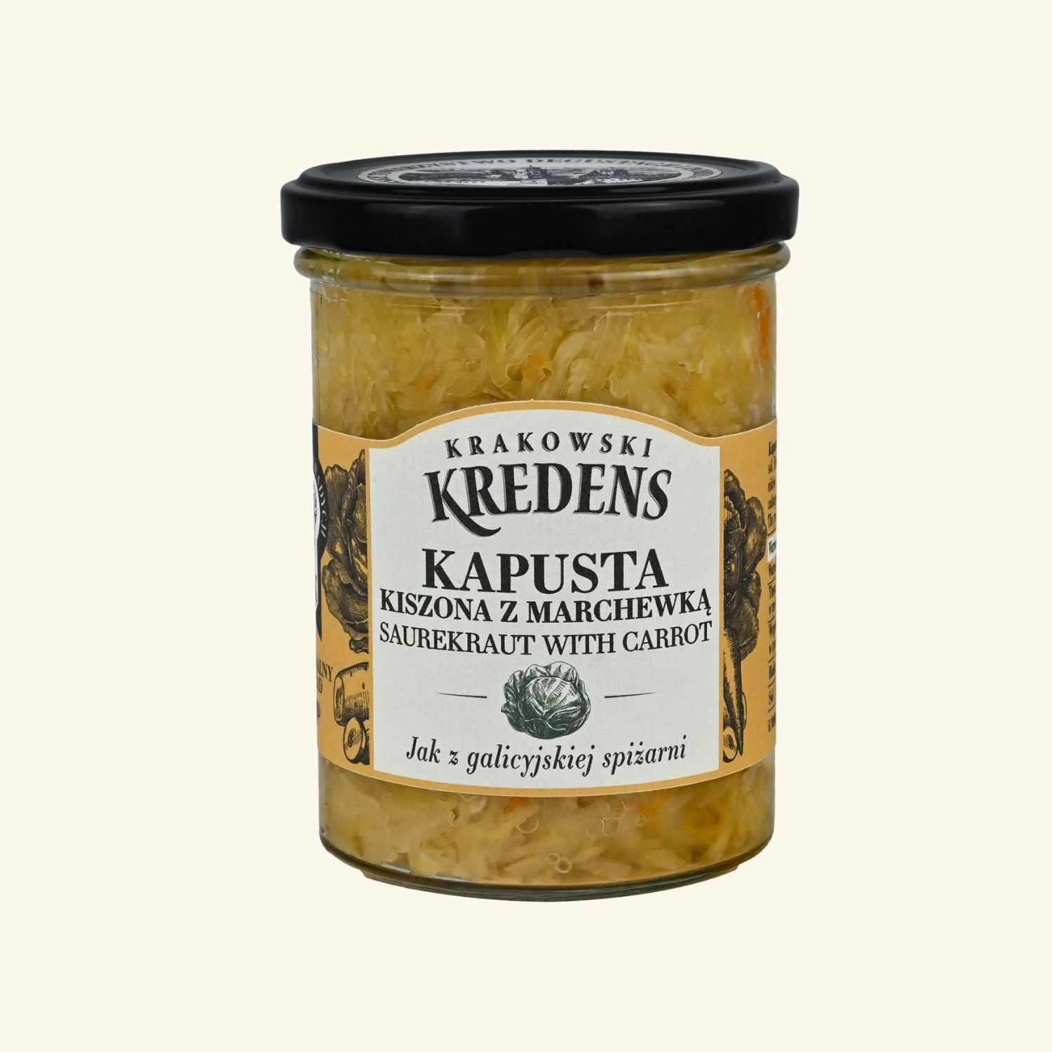 Kapusta kiszona z marchewką 380 g - Krakowski Kredens