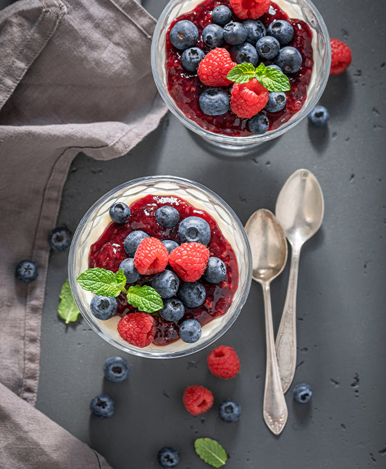 "PANNA COTTA Z MALINĄ I BRANDY"