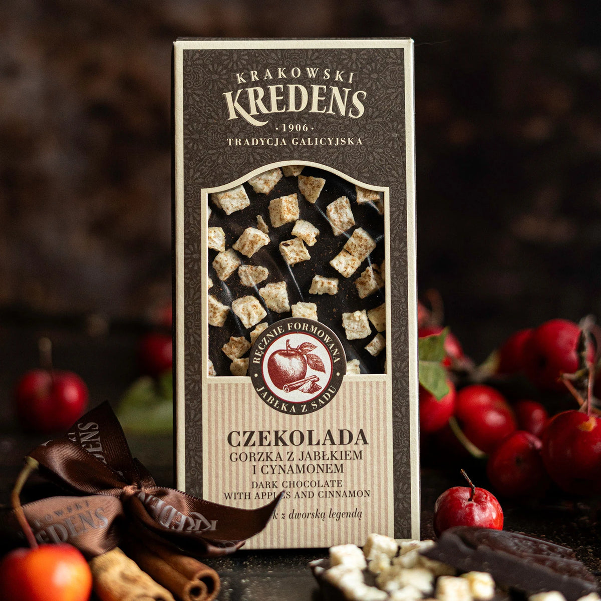 Czekolada gorzka z jabłkiem i cynamonem 85g