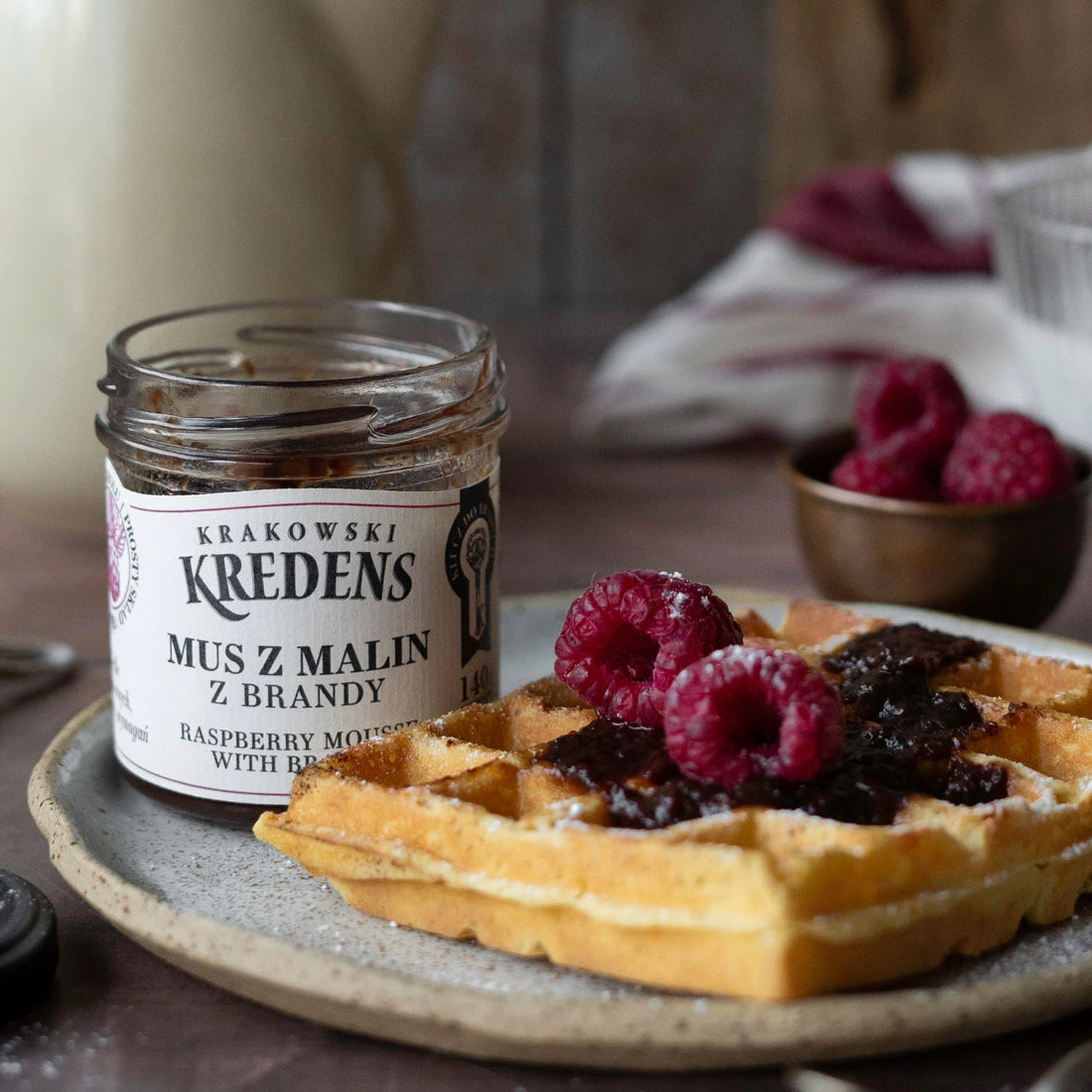 Mus z malin z brandy 150g