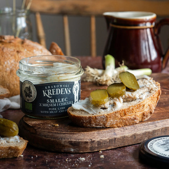Smalec z mięsem i cebulką 180g