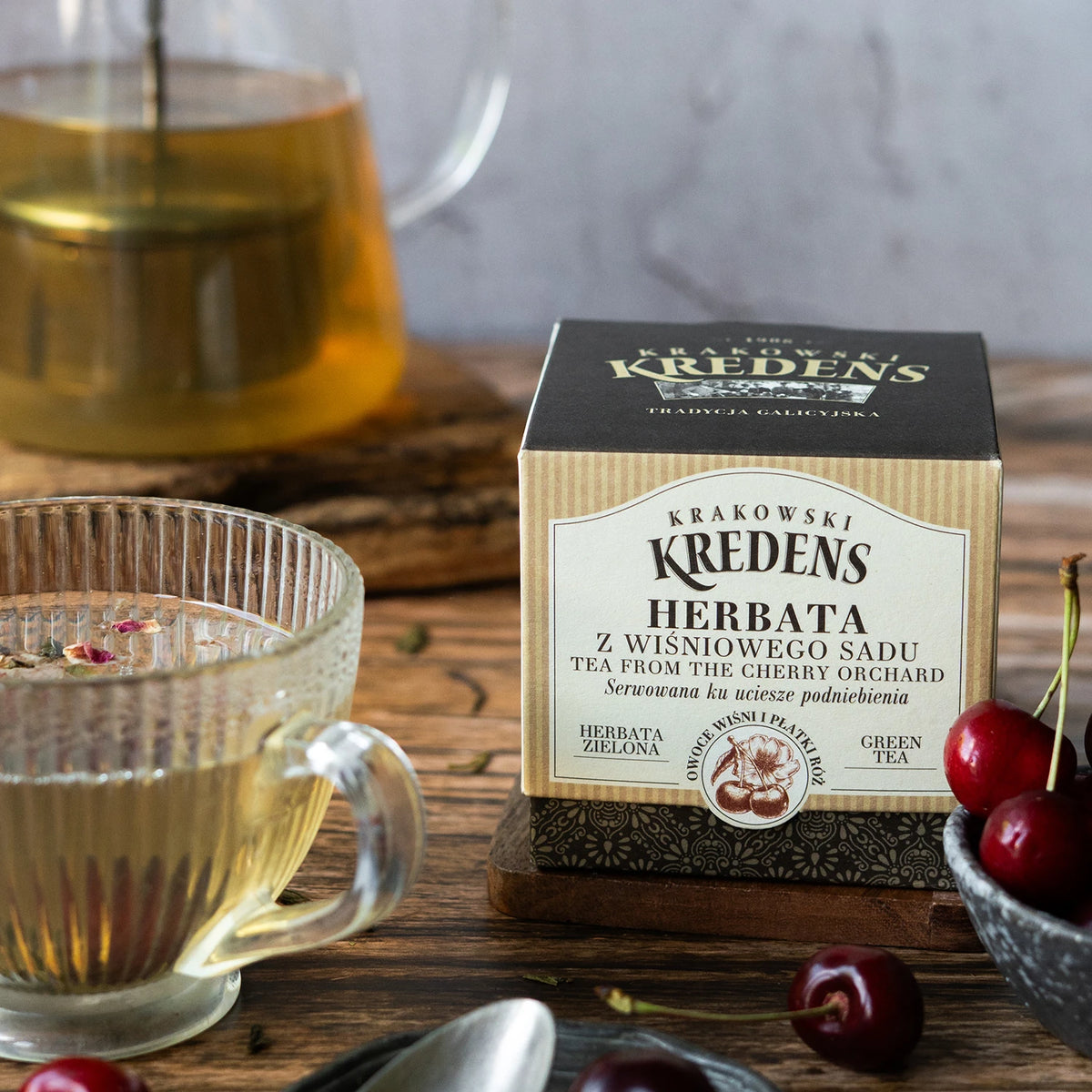 Herbata liściasta zielona z Wiśniowego Sadu 100g