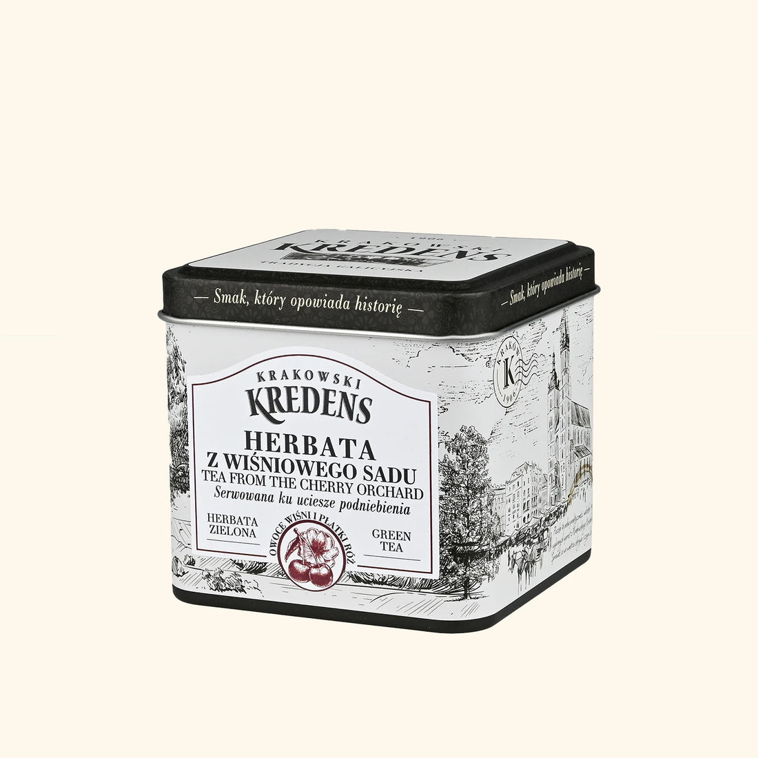 Herbata liściasta zielona z Wiśniowego Sadu 100g - Puszka