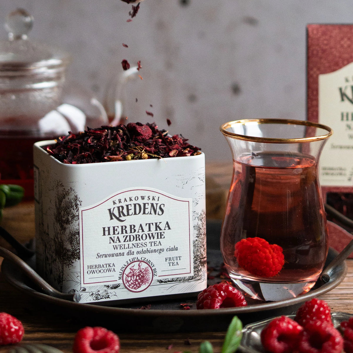 Herbatka owocowa Malinowa z Lipą na Zdrowie 100g - Puszka
