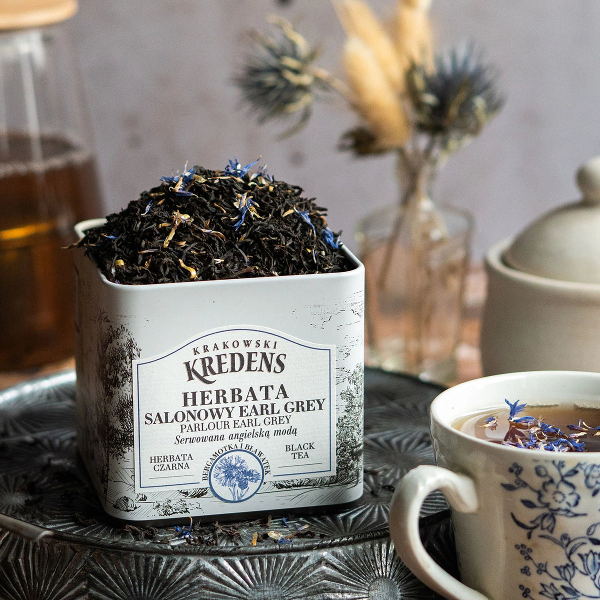 Herbata liściasta czarna z Bergamotką Salonowy Earl Grey 100g - Puszka