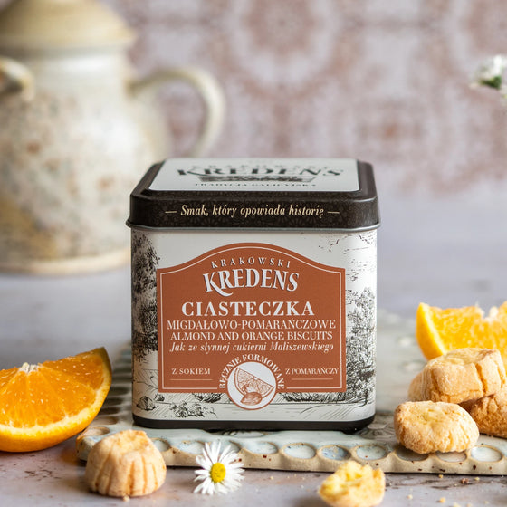 Ciasteczka Migdałowo - Pomarańczowe 90g - Puszka